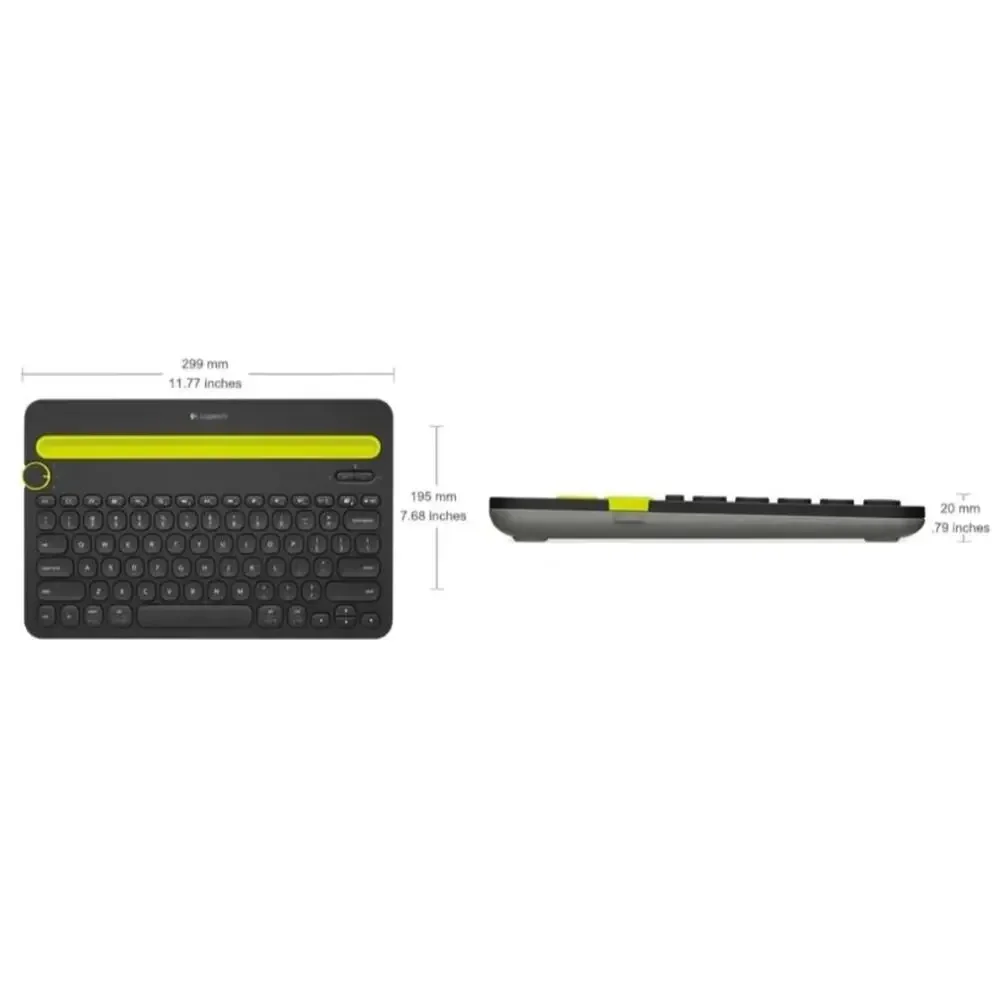 Logitech K480 Bluetooth‎ Multi-Device Wireless Keyboard Black Green (920-006973)